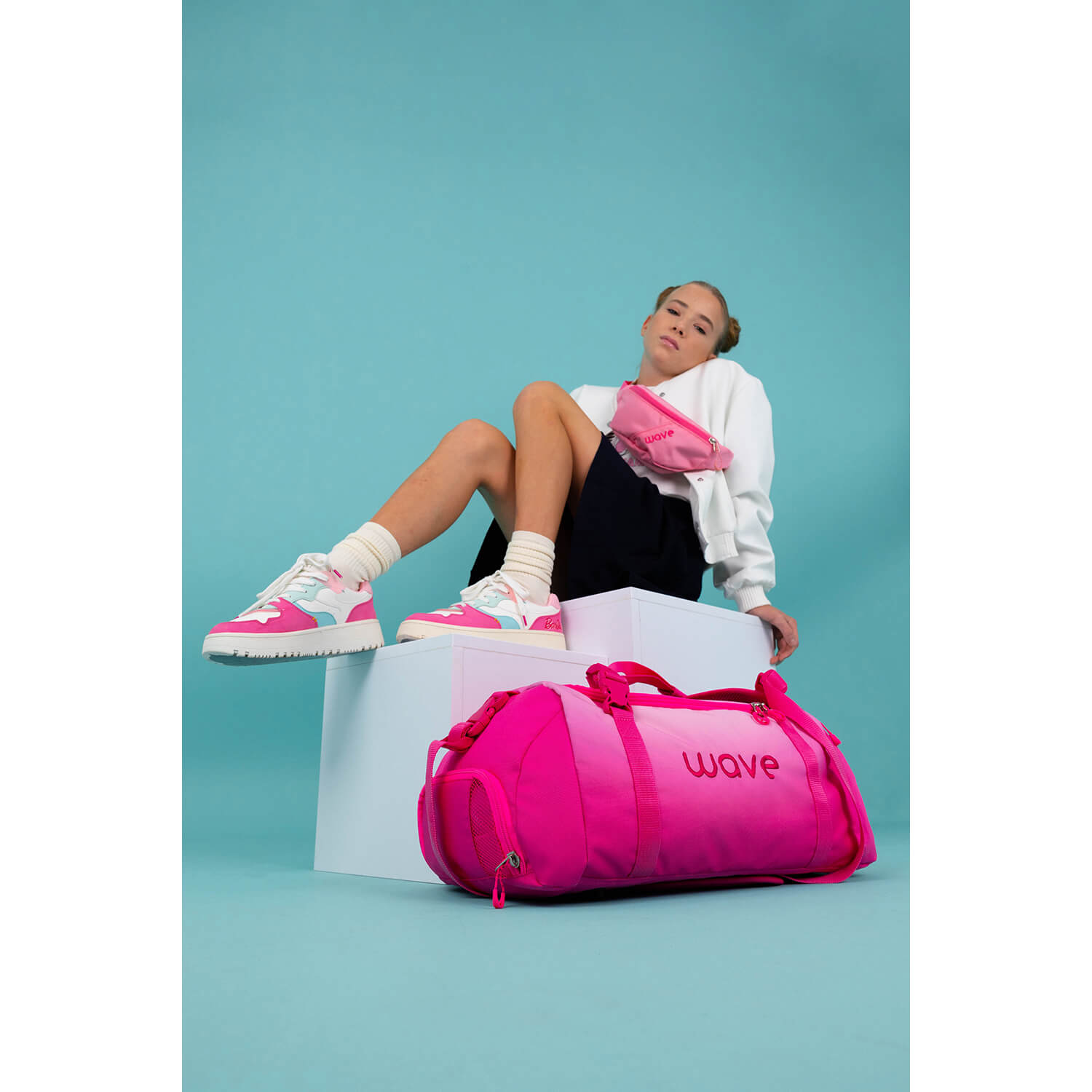 Wave Ombre Light Pink Sporttasche