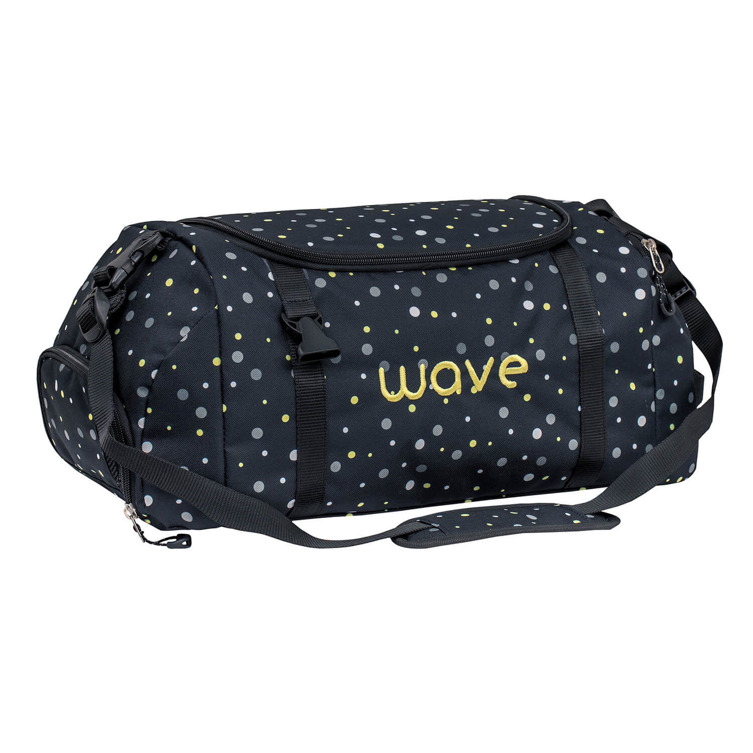 Wave Black and Yellow Dots Sporttasche