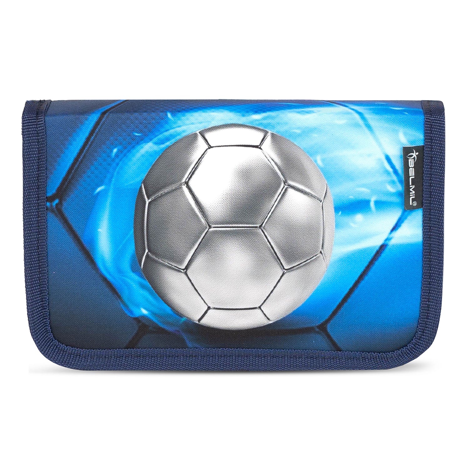 Demonstration of the lightweight design of the Ergonomic School Bag Set for Boys – Belmil Mini-Fit Football 4 (4 pcs) weighing only 800–860 grams.