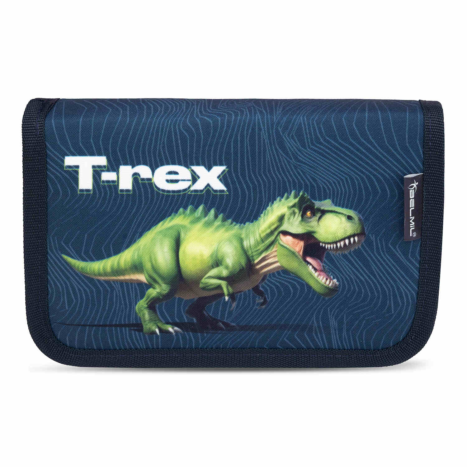 The Ergonomic School Bag Set for Boys – Belmil Classy King Dino (5 pcs) presenting a stylish design loved by young dinosaur fans.