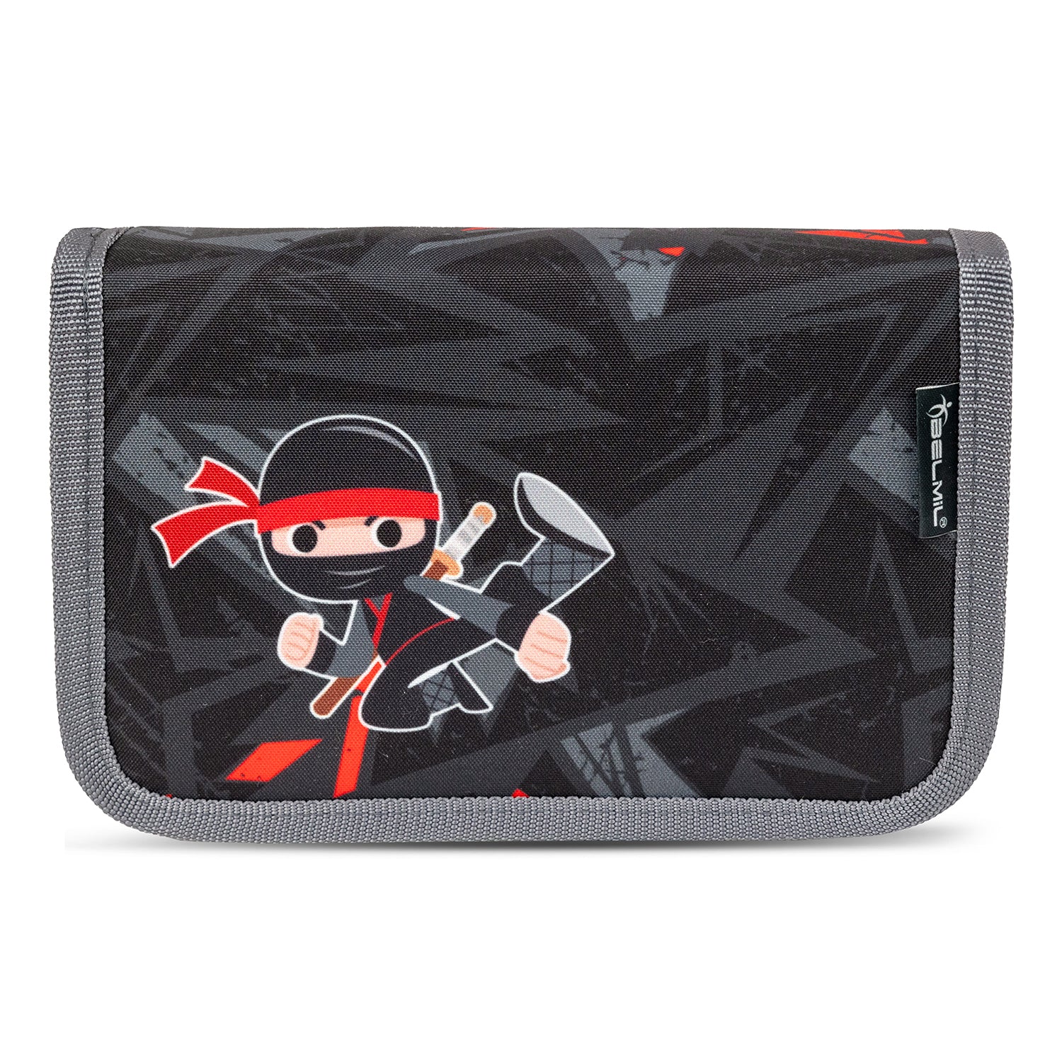 Close-up of the Ergonomic School Bag Set for Boys – Belmil Maxi Ninja School Bag Set 5 pcs featuring slide-to-open magnetic buckle.