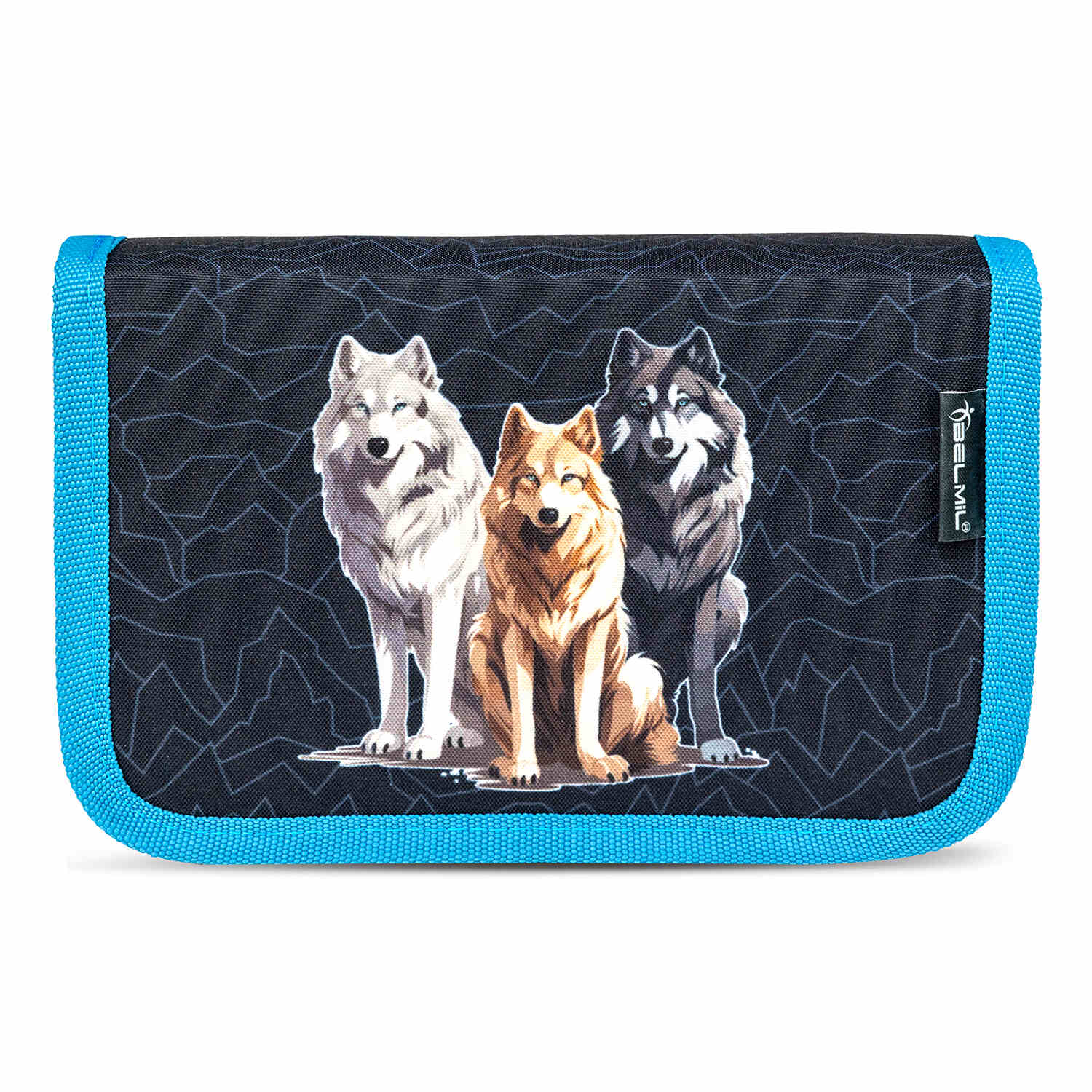 Ergonomic School Bag Set for Boys – Belmil Mini-Fit Wolves Pack (4 pcs) emphasizing its ergonomic shape endorsed by the German AGR Institute for comfort.