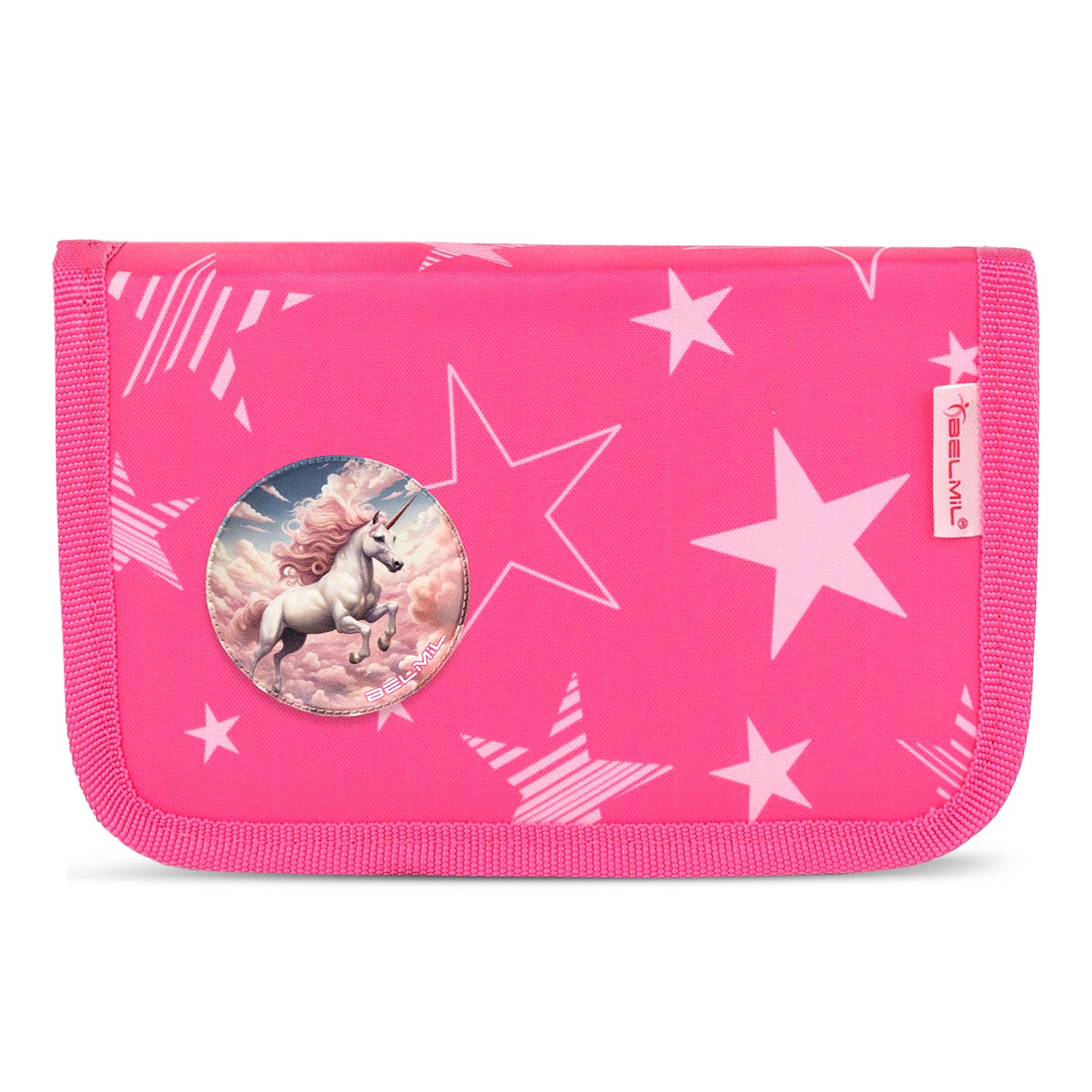 Reflective elements of the Ergonomic School Bag Set for Girls – Belmil Compact Starry Magic (5 pcs) for enhanced visibility.