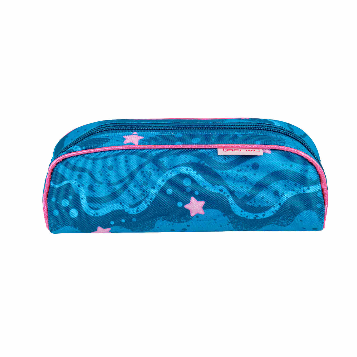 The pencil case included in the Belmil Maxi Mermaid schoolbag set 5 pcs with a beautiful mermaid design, perfect for school supplies, tailored for girls. Ergonomic School Bag Set for Girls – Belmil Maxi Mermaid schoolbag set 5 pcs.