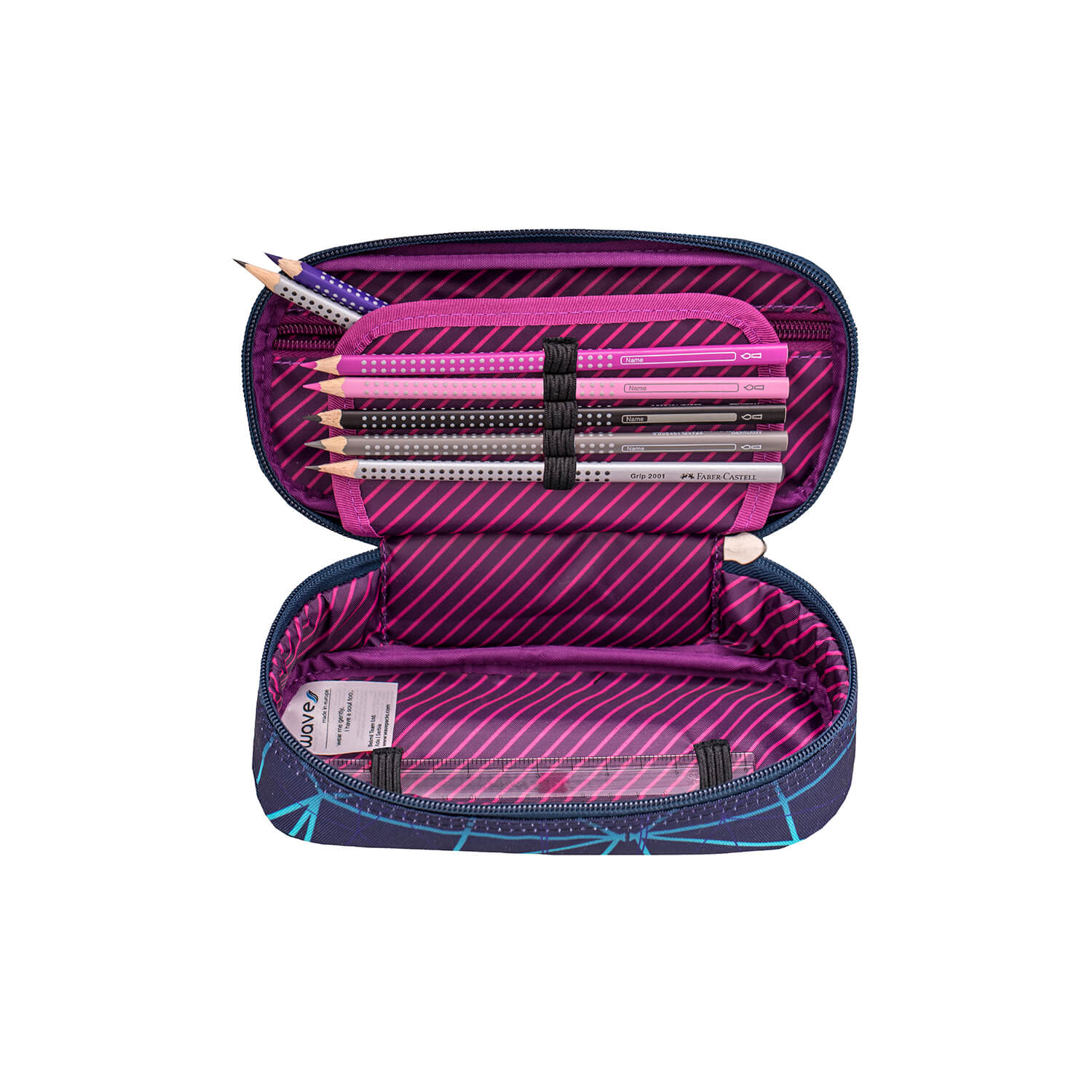 Wave Stripes Purple Pencil pouch