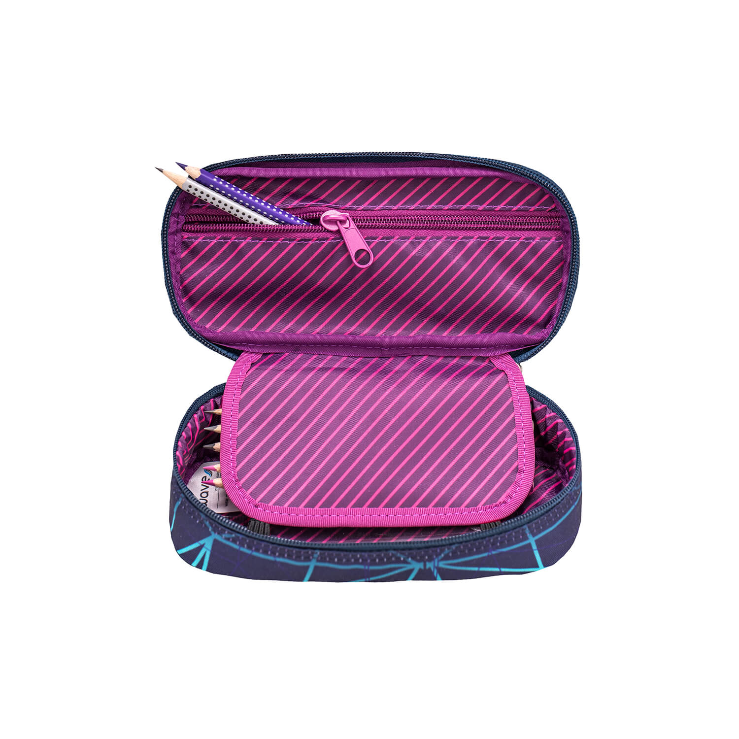 Wave Stripes Purple Pencil pouch