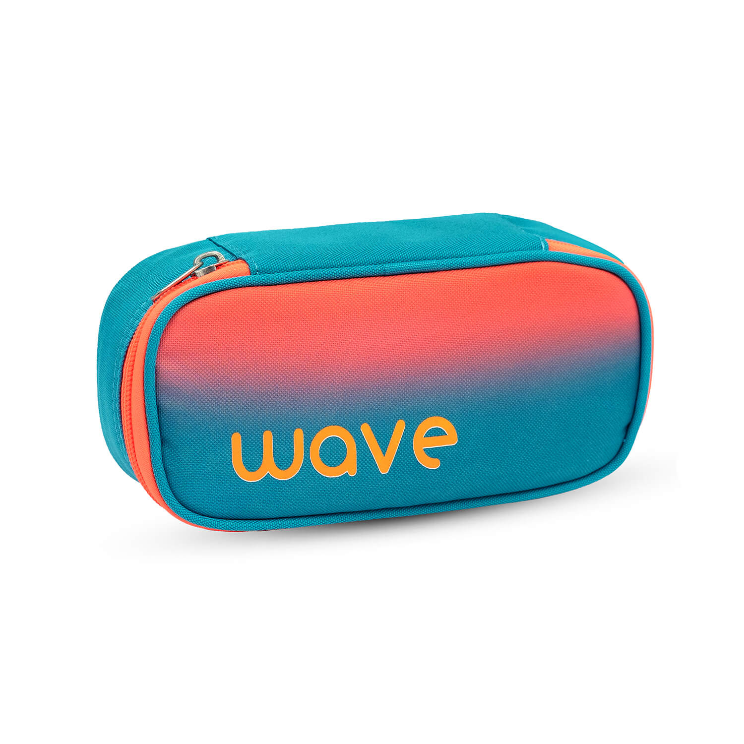 Wave Ombre Neon Orange and Bluebird Pencil pouch