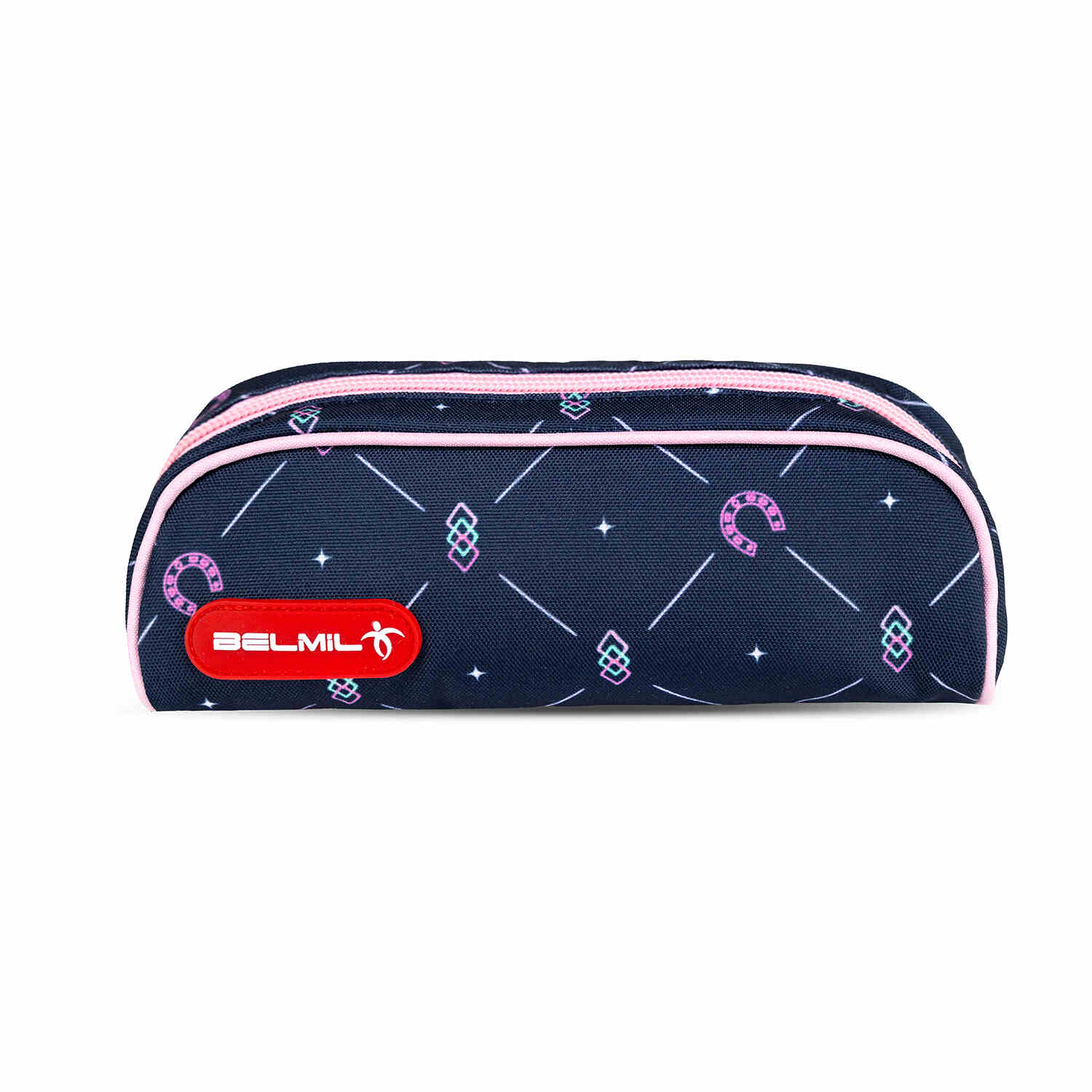 The eco-friendly Belmil Motion Midnight Gallop Ergonomic School Bag Set – Made from Recycled Materials, 5 pcs, with 9 Interchangeable Patches designed for stylish young learners.
