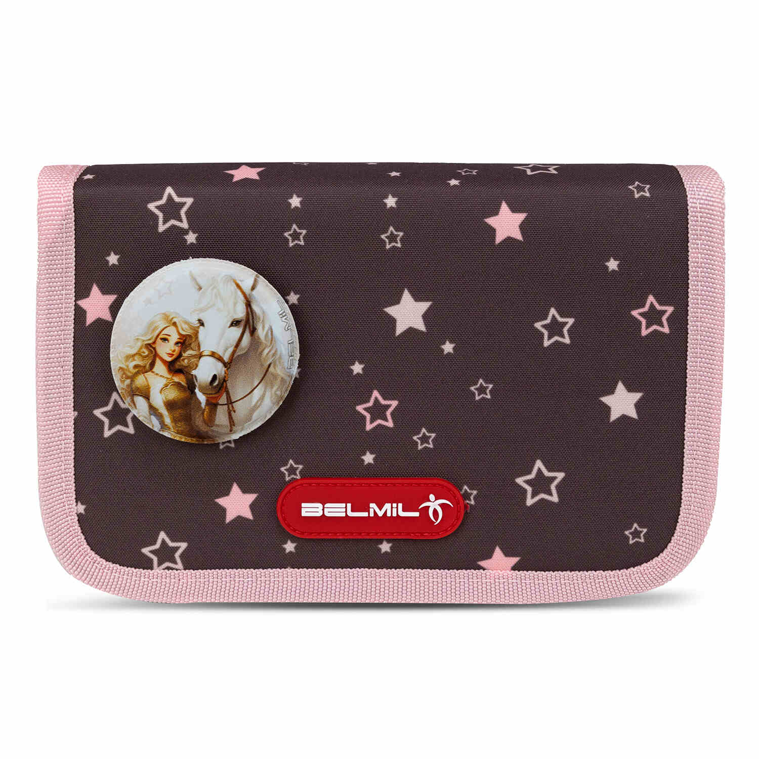 The complete 5-piece Belmil Motion Champion Horse School Bag Set with fun designs for school.