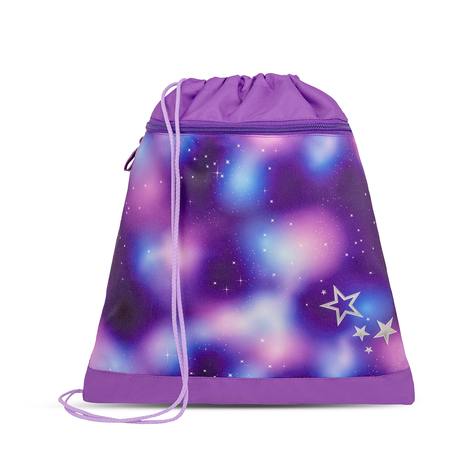 Colorful design of the Belmil Maxi Pack Shining Fairy School Back Set for Girls – 5-Piece Set + Interchangeable Pegasus Patch Set with star accents.