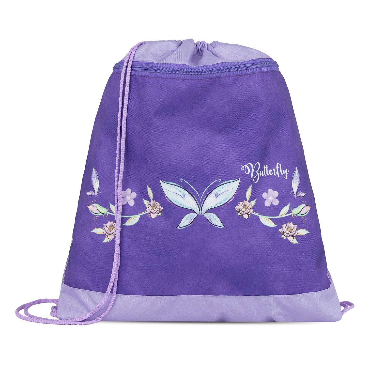 All components of the Belmil Classy Ergonomic School Bag Set for Girls “Starlight Wings” Design + Unicorn Raincoat – 4-Piece Back-to-School Bundle arranged together for a complete look.