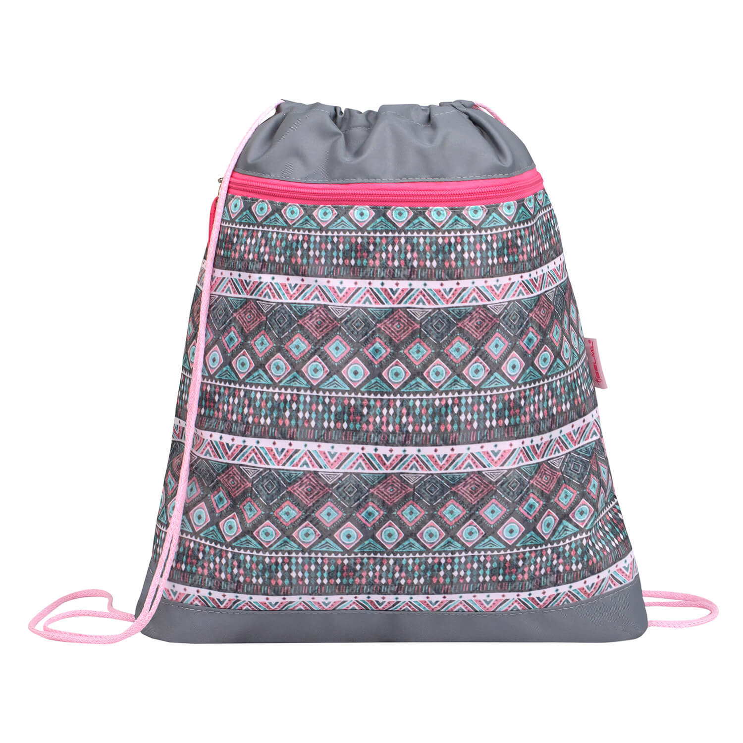 Belmil Ergonomic School Bag Set for Girls 'Horse Aruba Blue' Design + Unicorn Raincoat – 4-Piece Back-to-School Bundle showing multiple compartments for organization.