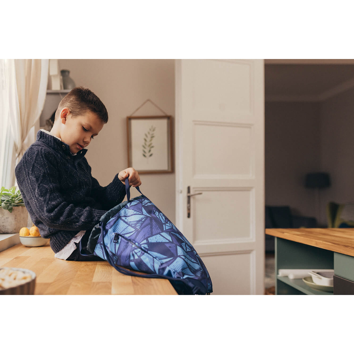 Premium School Gym bag Glacier Blue