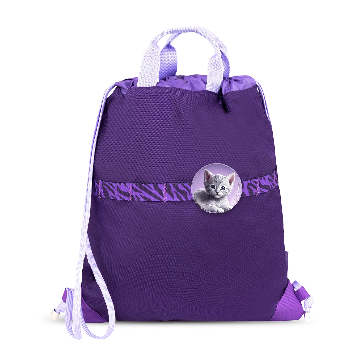 Stylish decorative Velcro patches included in the Premium Belmil School Bag Set for Girls – Maxi Plus "Twilight Charm" schoolbag set + Unicorn Raincoat - 7-piece Set, allowing for personalized looks.