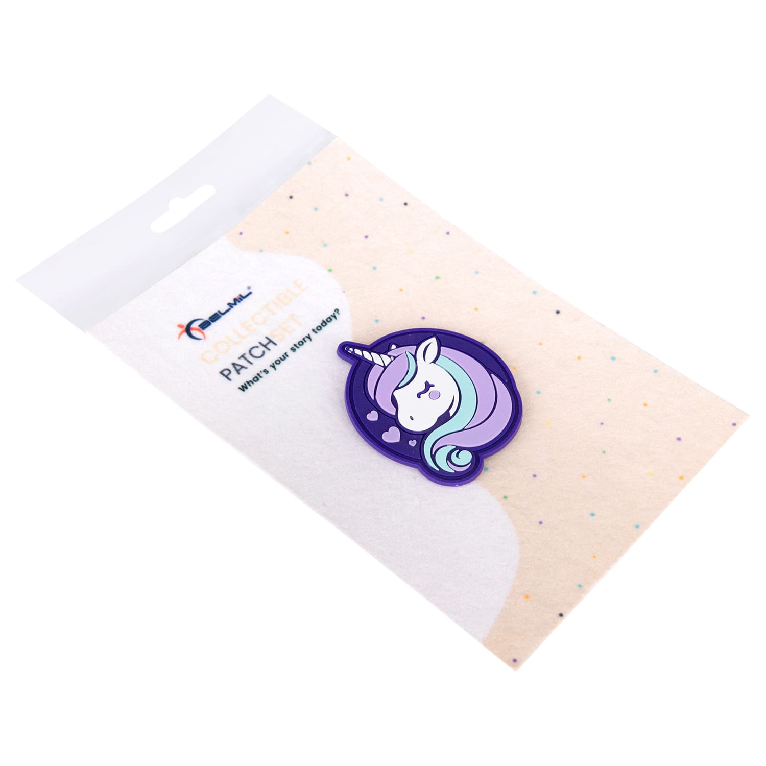Velcro Gummi Patch Purple Unicorn