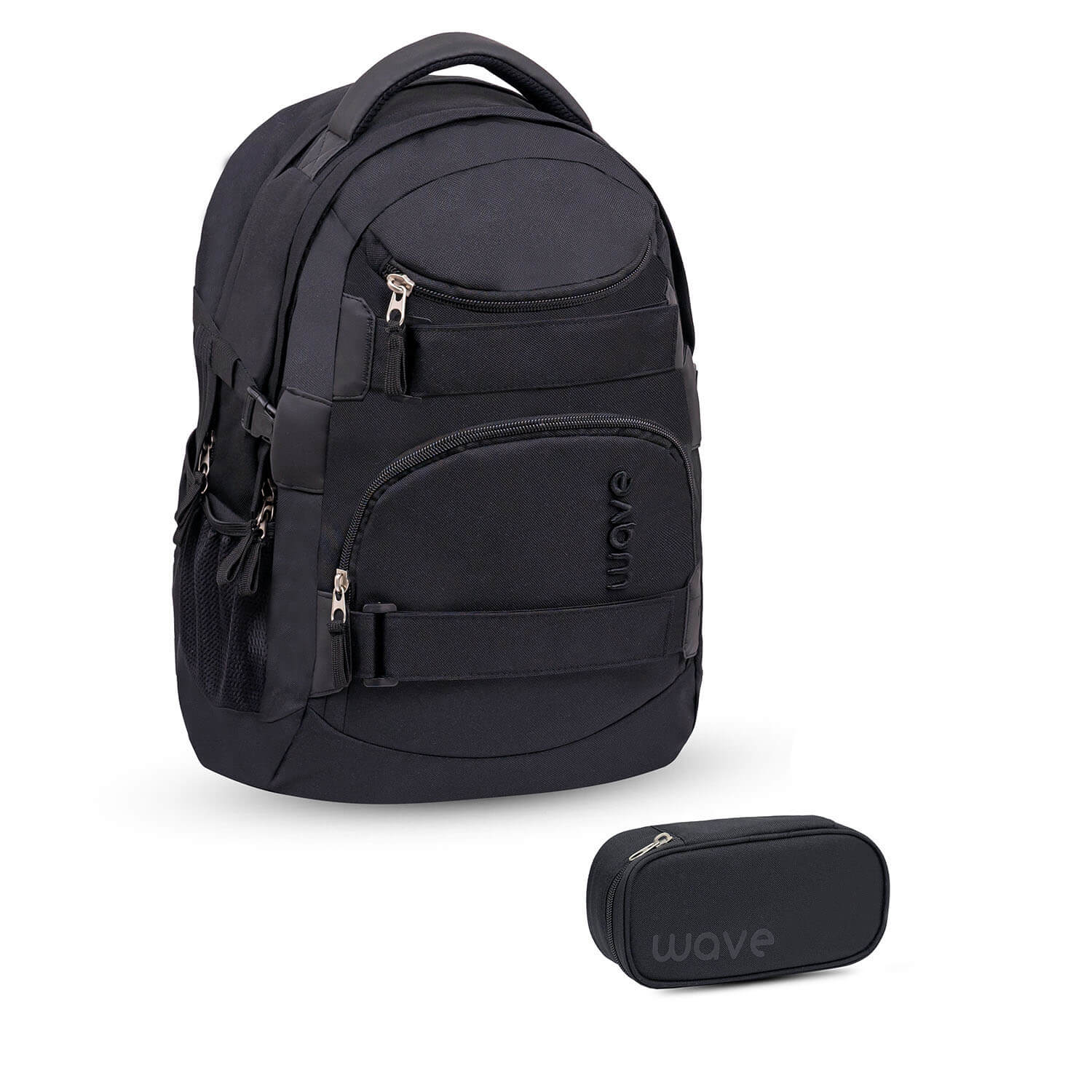 Wave Infinity Posh Black school backpack Set 2 Pcs