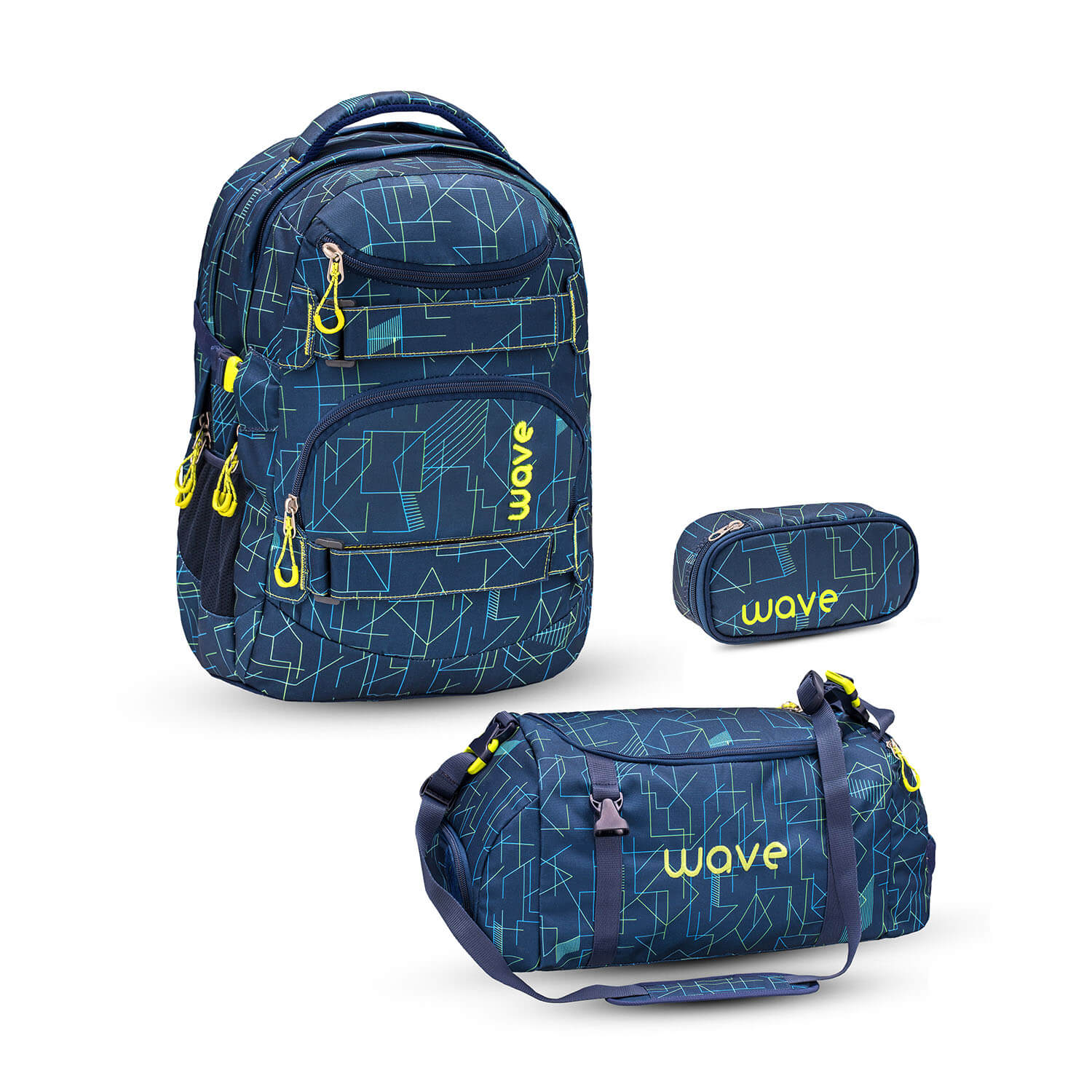 Wave Infinity Electrify Schulrucksack Set 3 tlg.