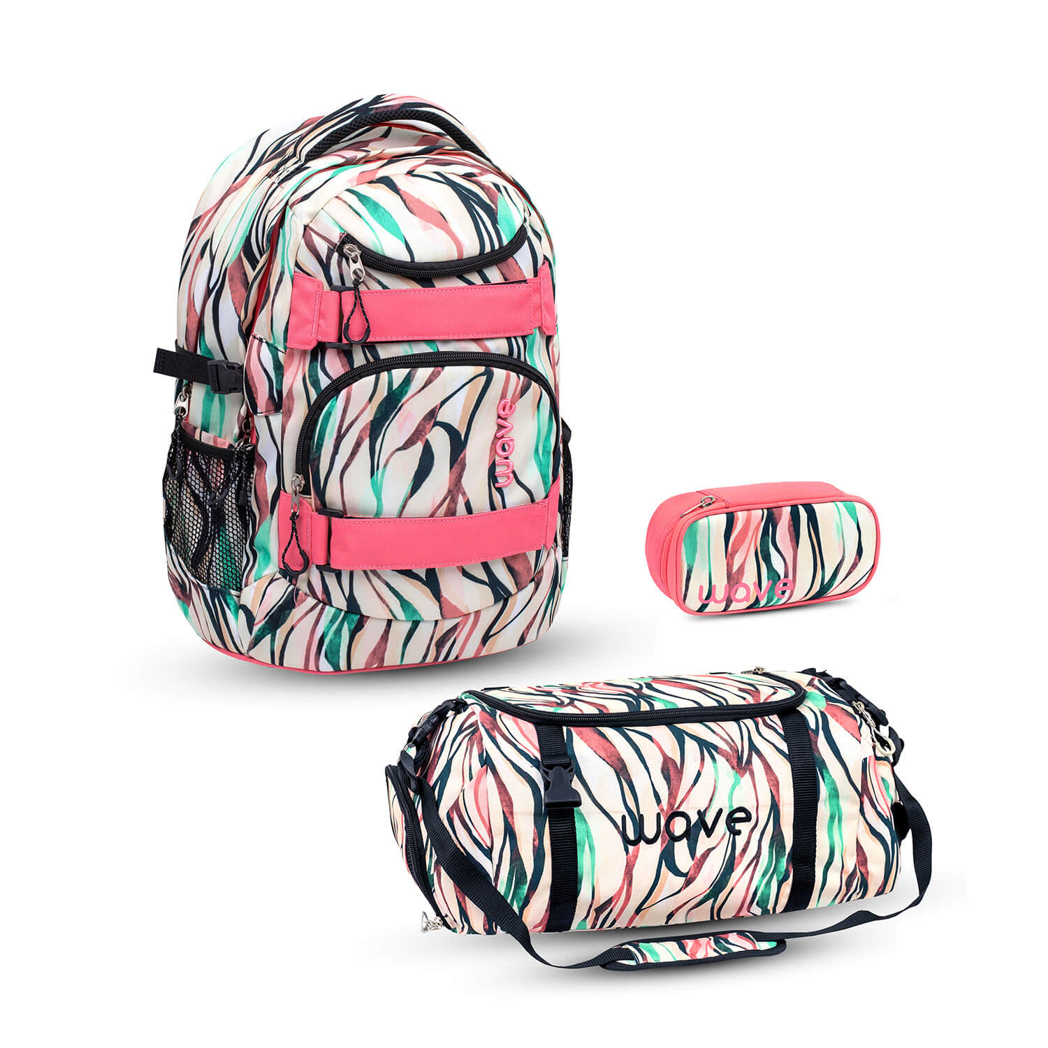 Wave Infinity Feathers Schulrucksack Set 3 tlg.