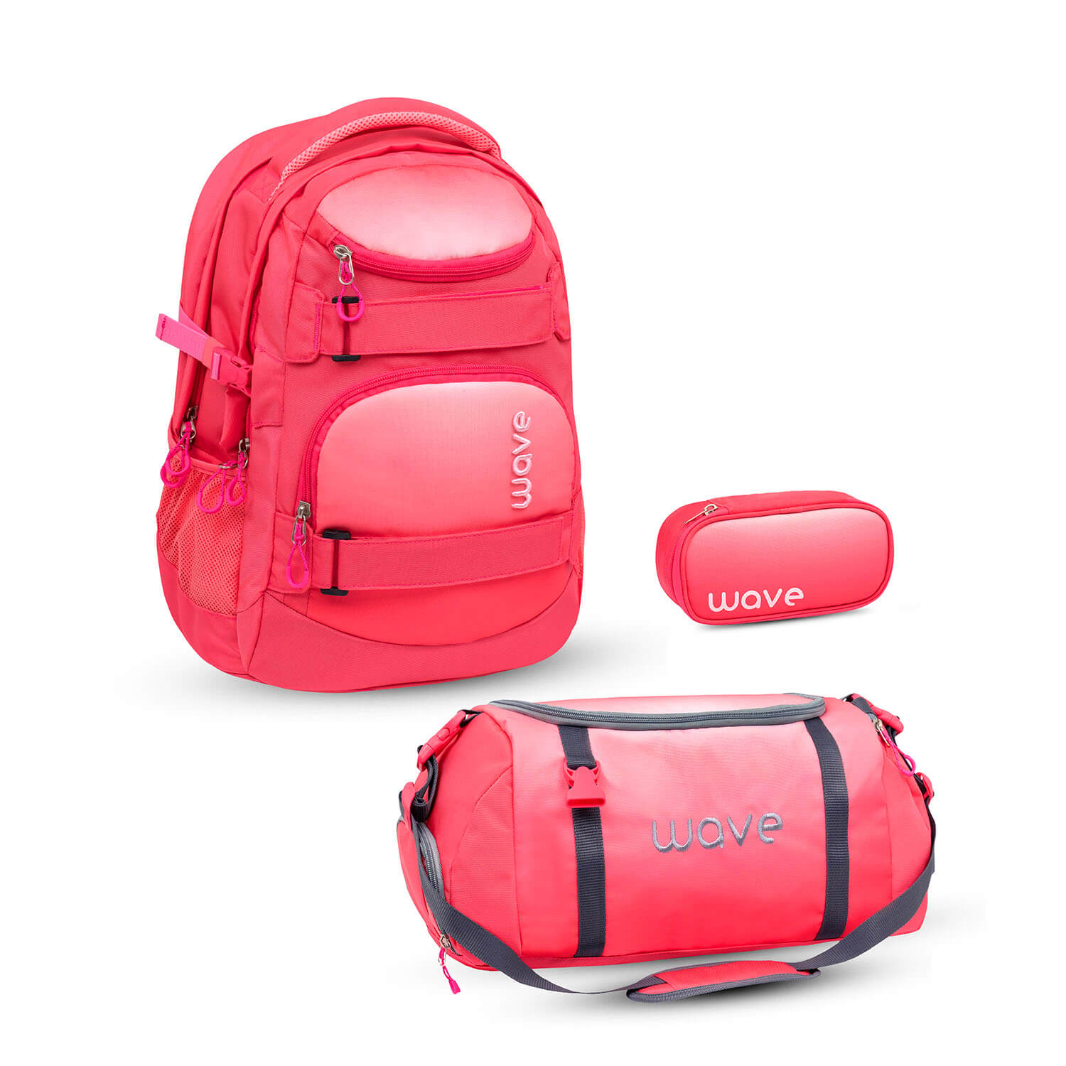 Wave Infinity Ombre Coral Paradise Schulrucksack Set 3 tlg.