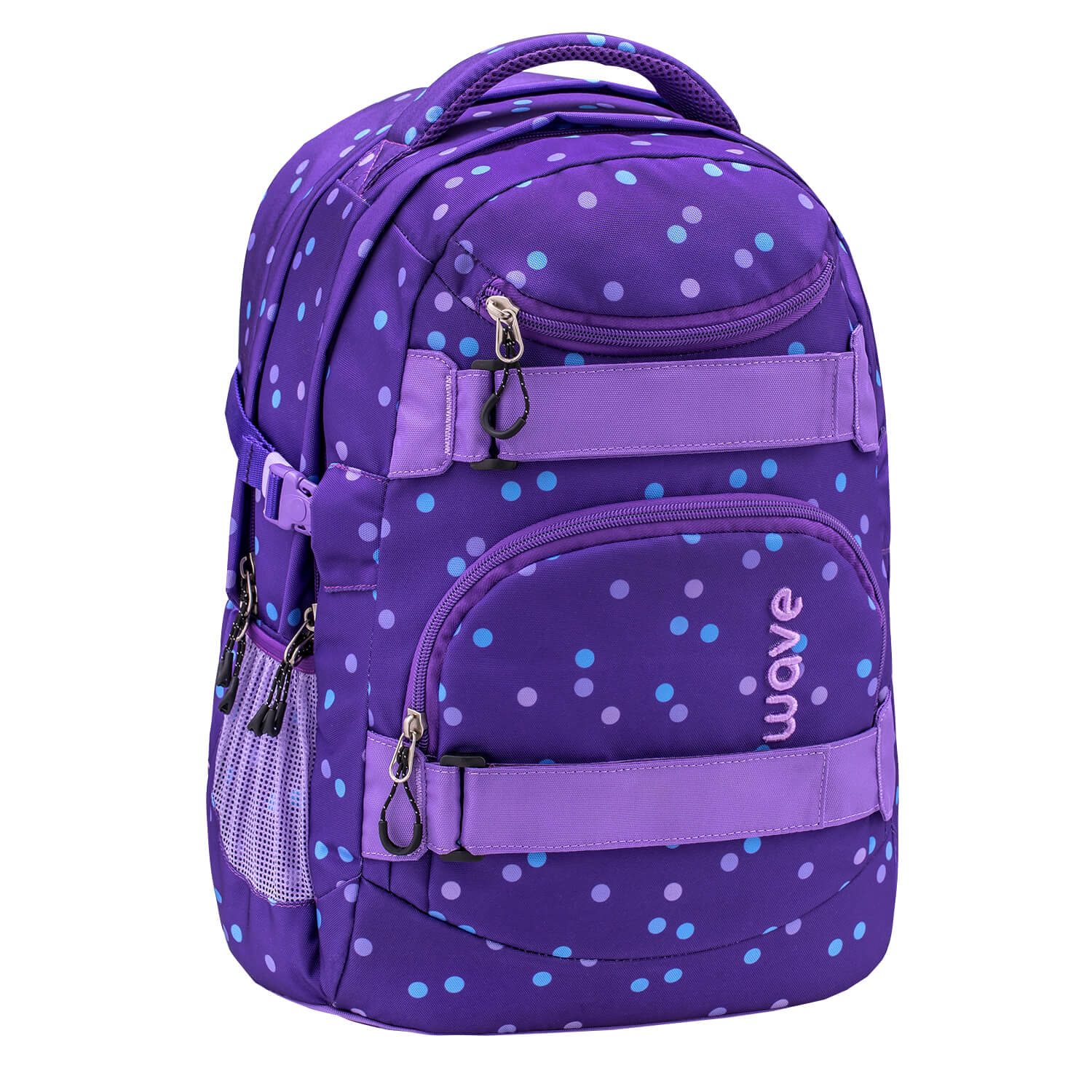 Wave Infinity Purple Dots Schulrucksack