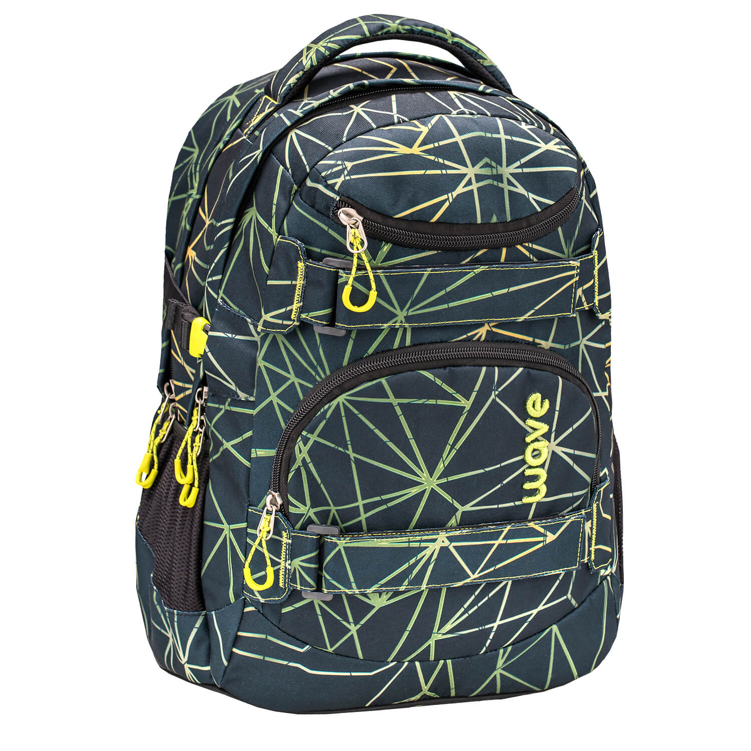 Wave Infinity Stripes Green Schulrucksack Set 3 tlg.