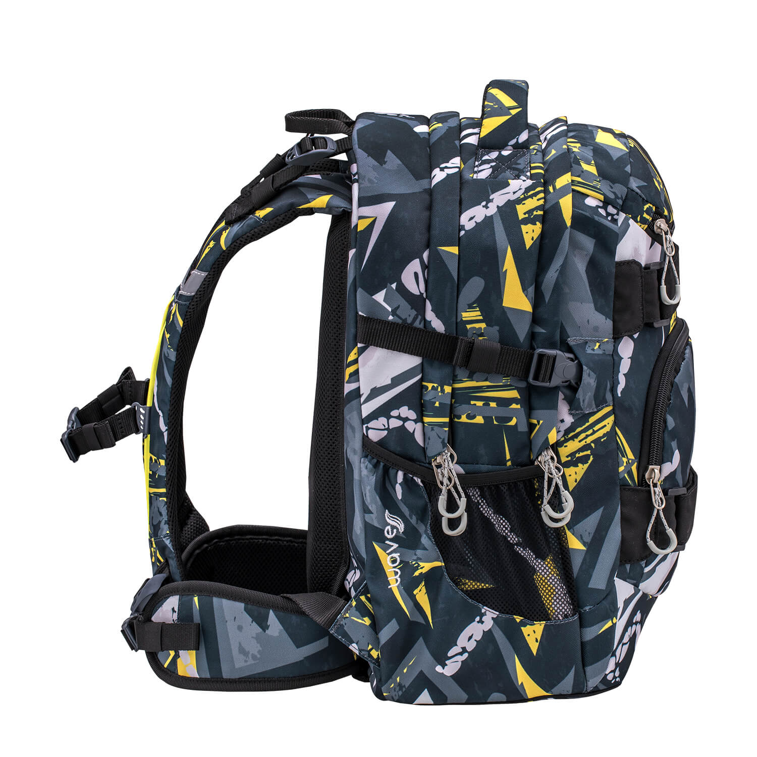 Wave Infinity Yellow Graffiti Schulrucksack