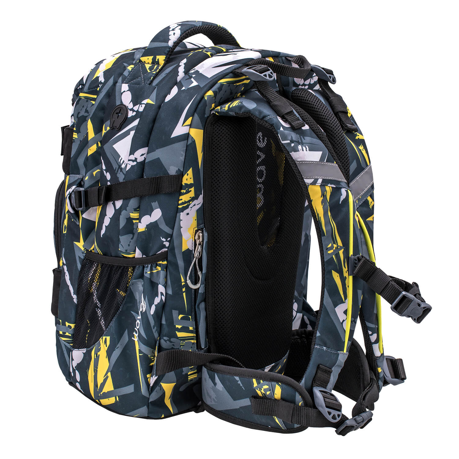 Wave Infinity Yellow Graffiti Schulrucksack