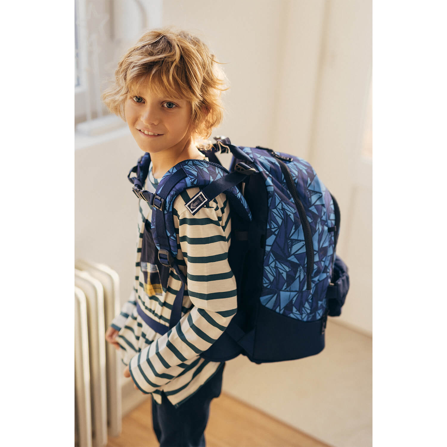 Premium Backpack & Fanny Pack Glacier Blue Schoolbag 2pcs