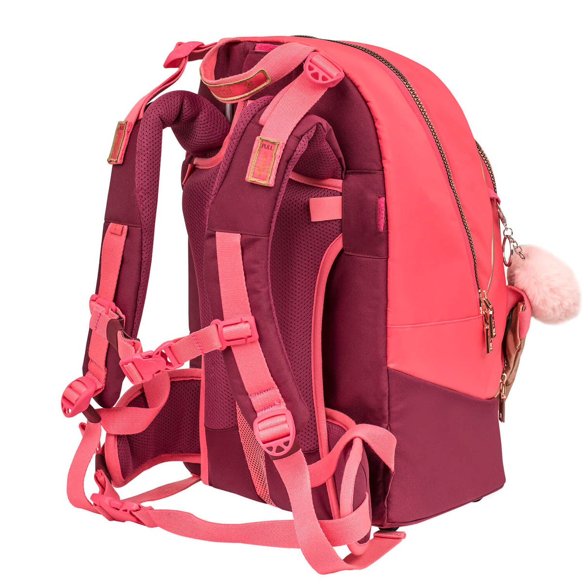 Premium Backpack & Fanny Pack Coral Schoolbag 2pcs.