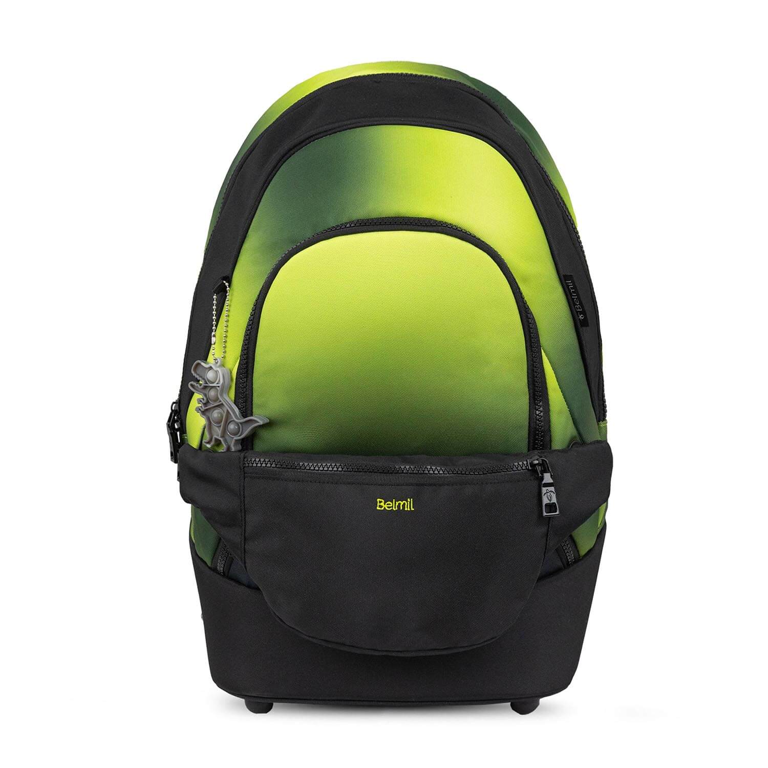 Premium Backpack & Fanny Pack Black Green Schulranzen 2tlg.