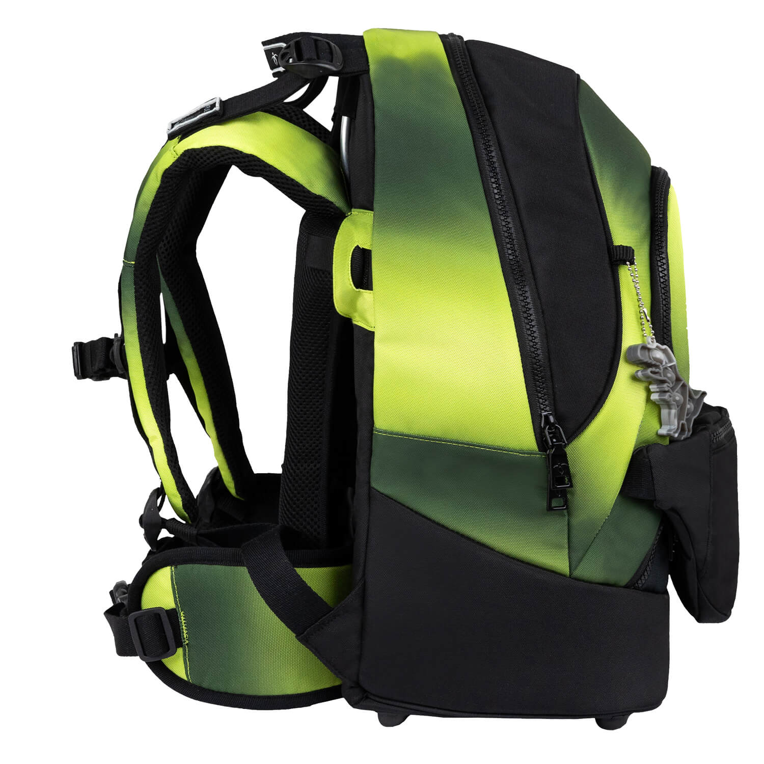 Premium Backpack & Fanny Pack Black Green Schulranzen 2tlg.