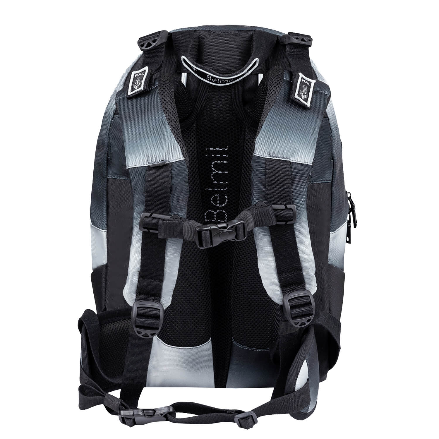 Premium Backpack & Fanny Pack Black Grey Schoolbag 2pcs.