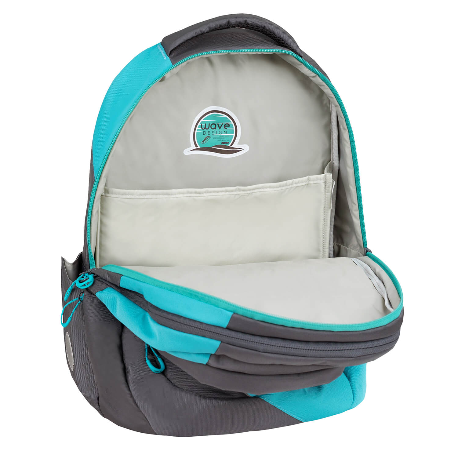 Wave Prime Grey Lagoon school backpack