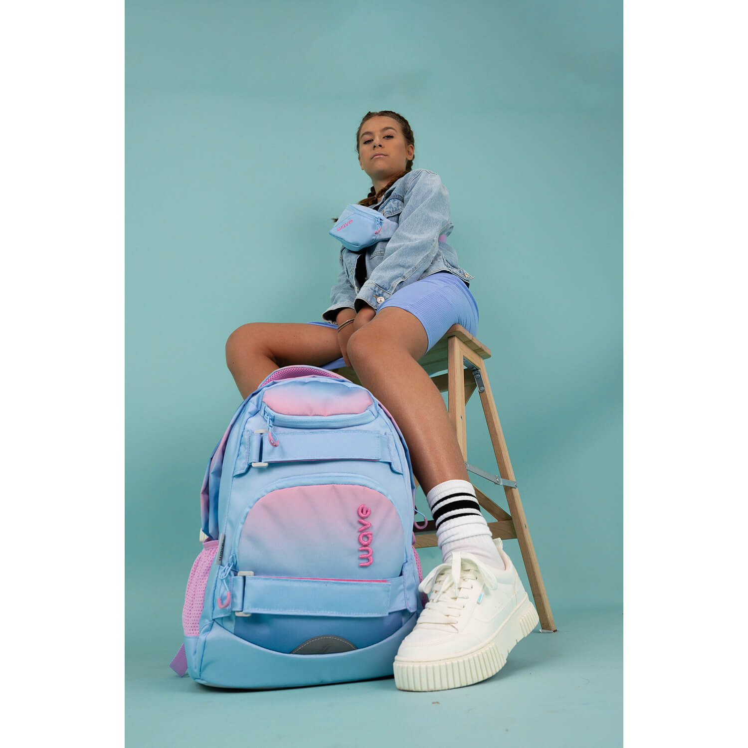 Wave Infinity Move Gradient Lavender school backpack