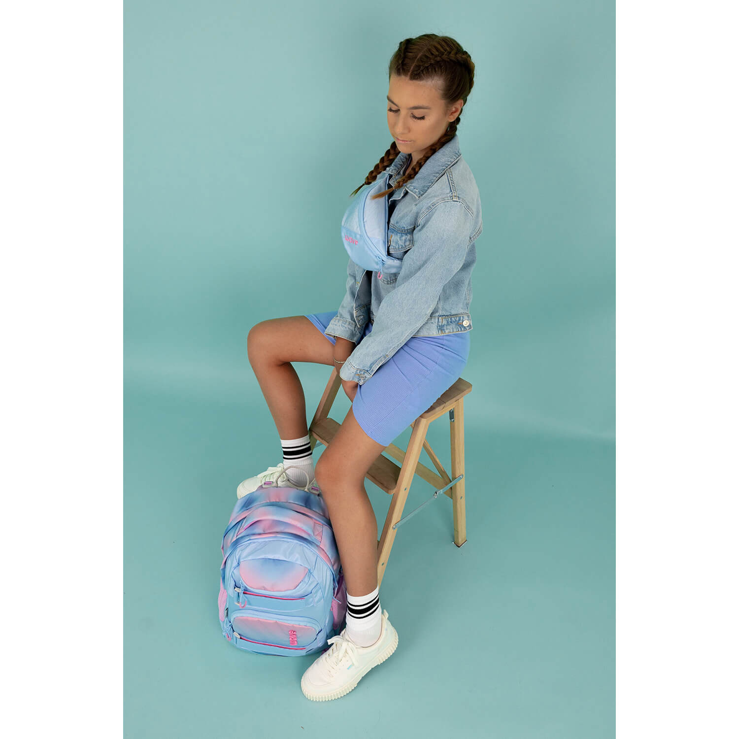 Wave Infinity Move Gradient Lavender school backpack