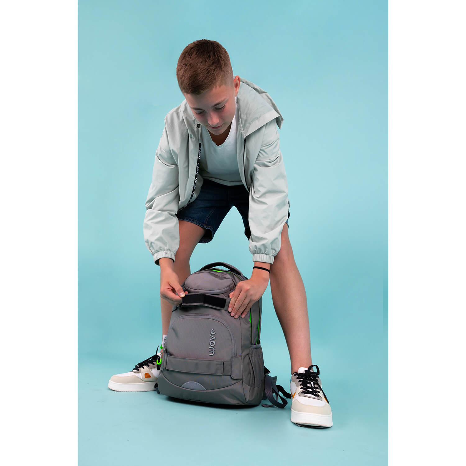 Wave Infinity Move Lime Grey Schulrucksack
