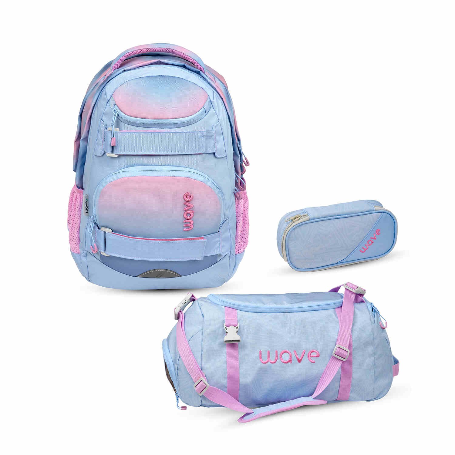 Wave Infinity Move Gradient Lavender backpack set 3 Pcs