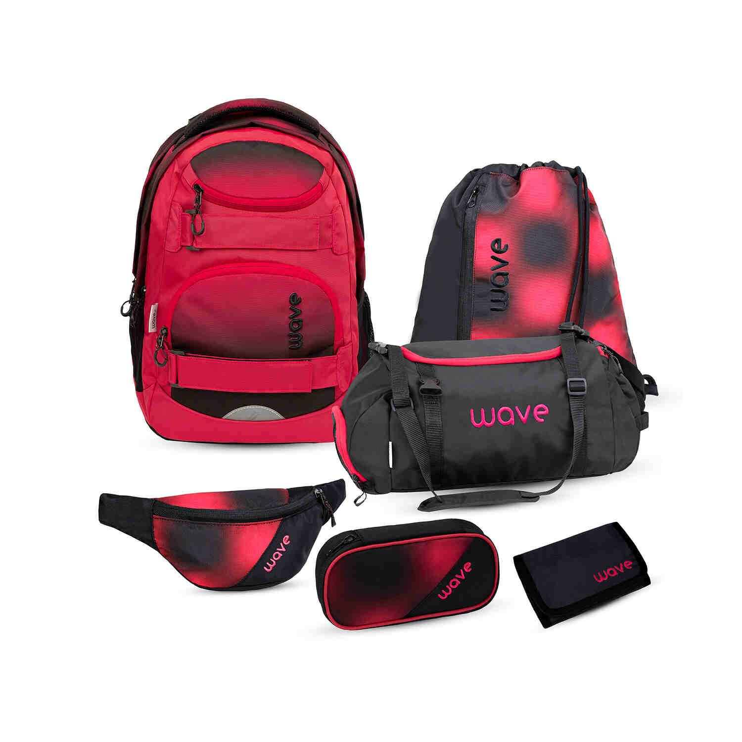 Wave Infinity Move Gradient Meteor backpack Set 5 Pcs