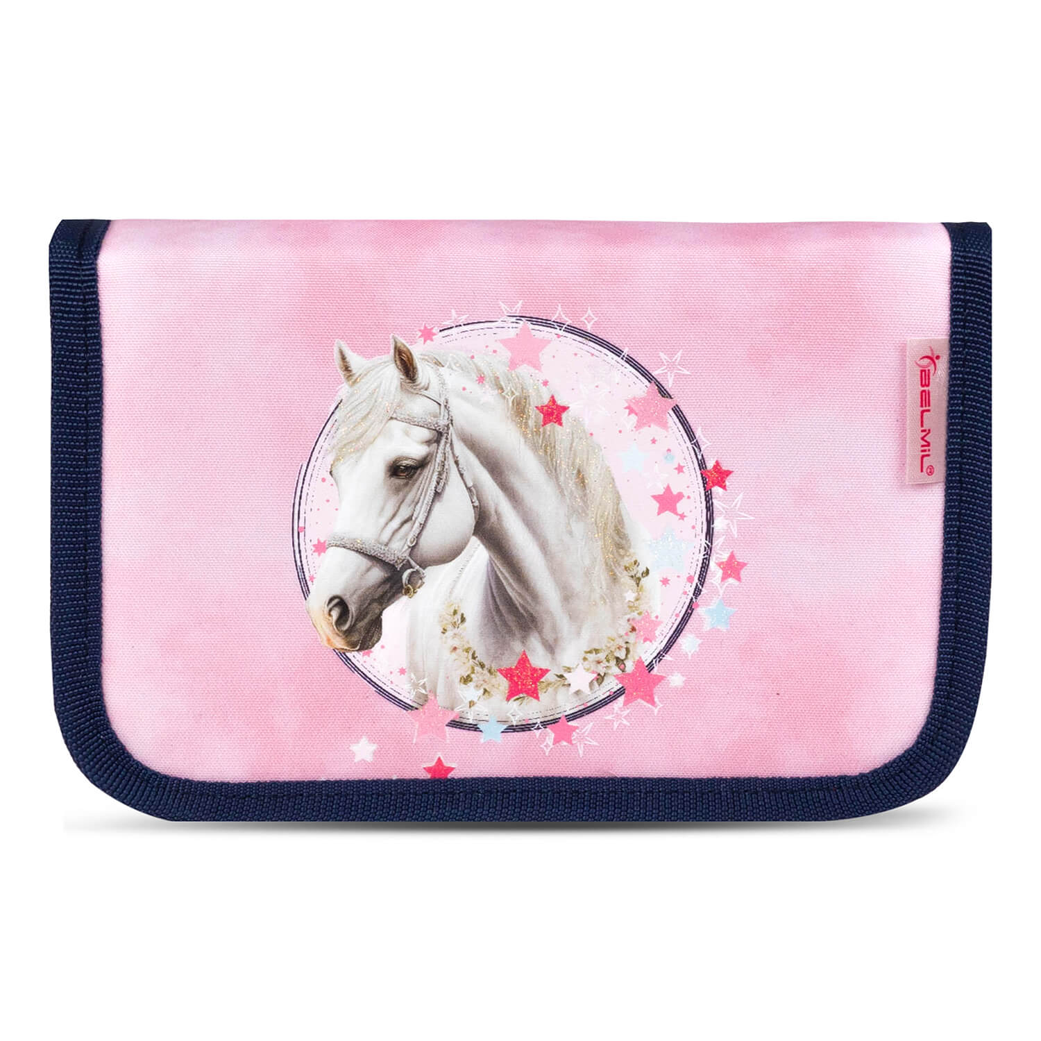 The spacious compartments of the Belmil Ergonomic School Bag Set for Girls “Amazing Horse” Design + Unicorn Raincoat – 4-Piece Back-to-School Bundle for organized school supplies.