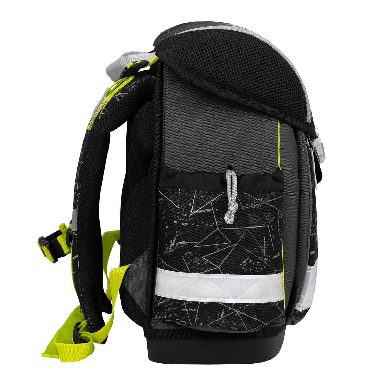 Highlighting the reflective elements of the Ergonomic School Bag Set for Boys– Belmil Classy Black Panther (4 pcs) for added safety.