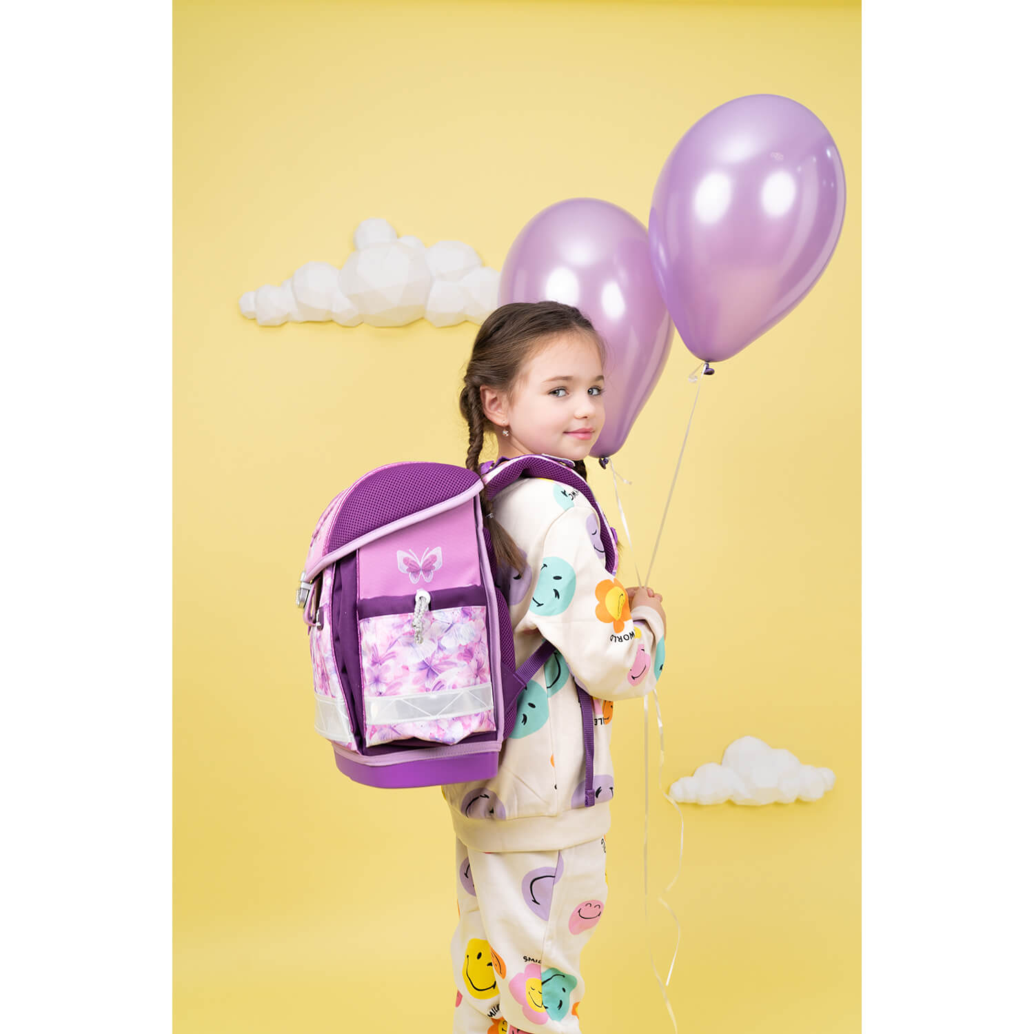 Classy Chic Charms schoolbag set with raincover 5 pcs
