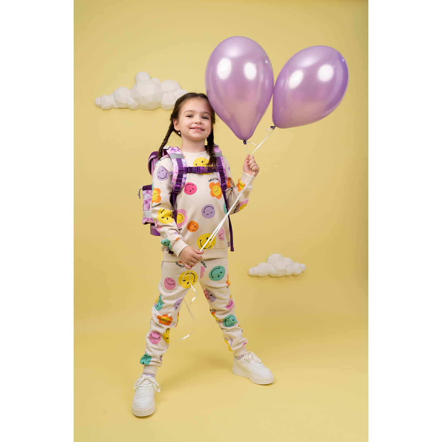 Classy Chic Charms schoolbag set with raincover 5 pcs