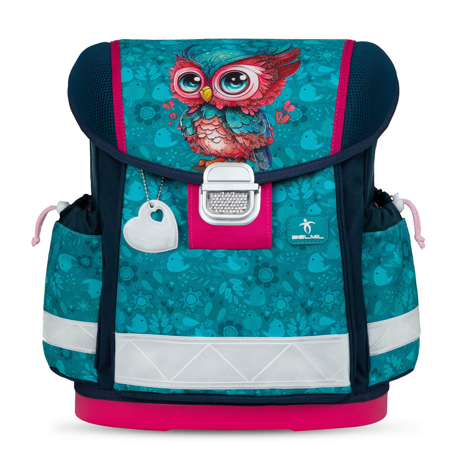 Ergonomic School Bag Set for Girls – Belmil Classy Cute Owl (4 pcs) featuring spacious compartments and a stylish design.