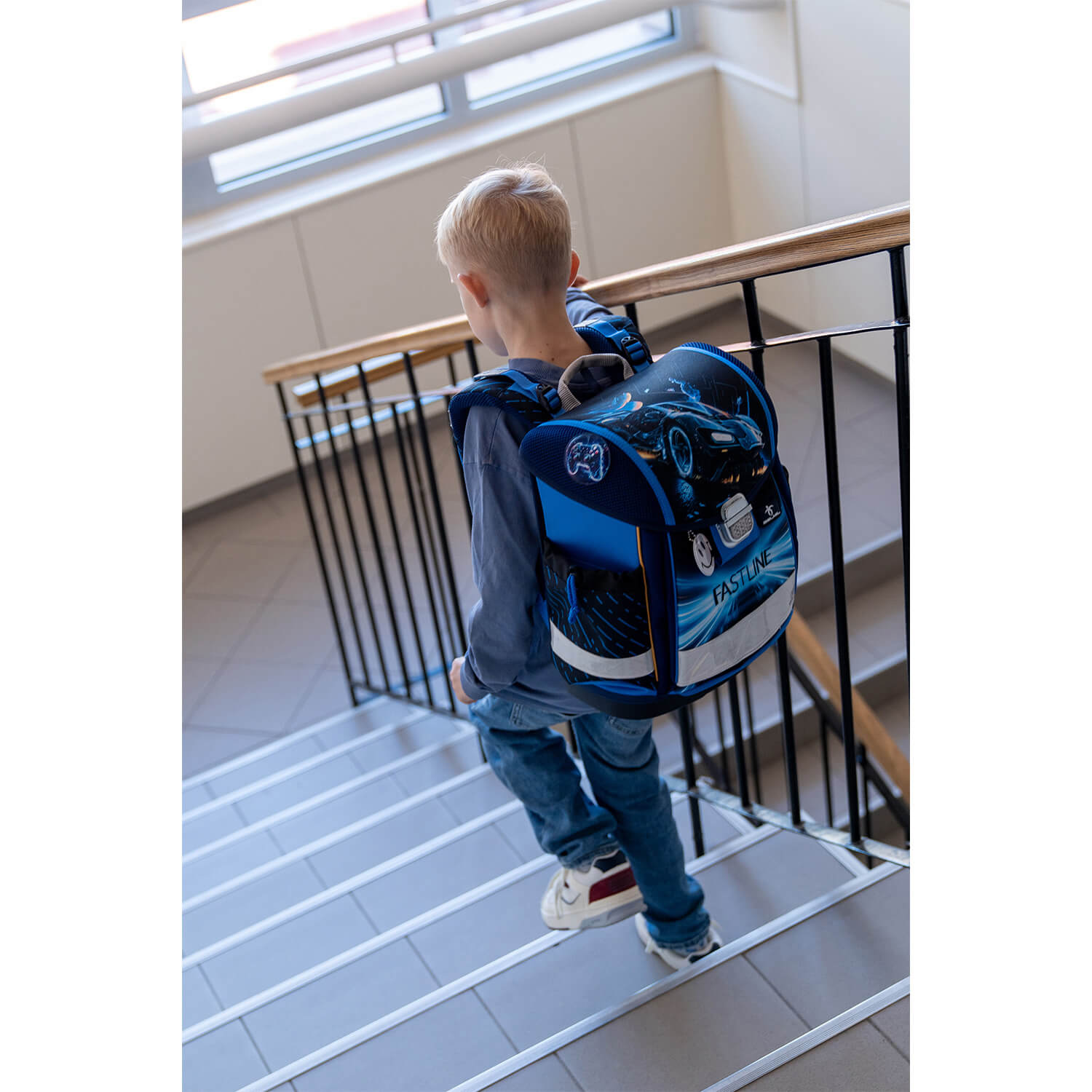 Classy Fastline schoolbag set with raincover 5 pcs