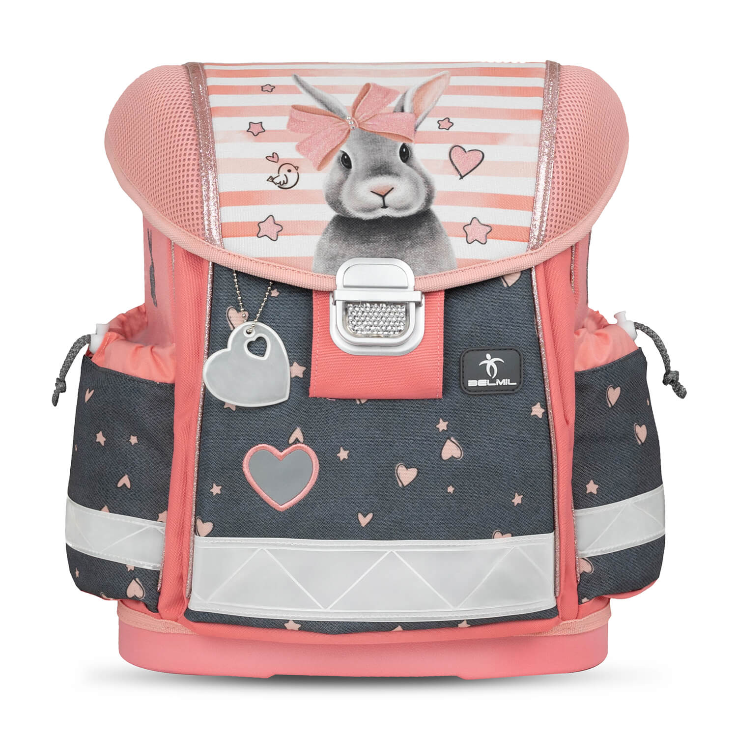 The stylish drawstring gym bag included in the Ergonomic School Bag Set for Girls – Belmil Classy Little Bunnies (4 pcs) in pastel colors.