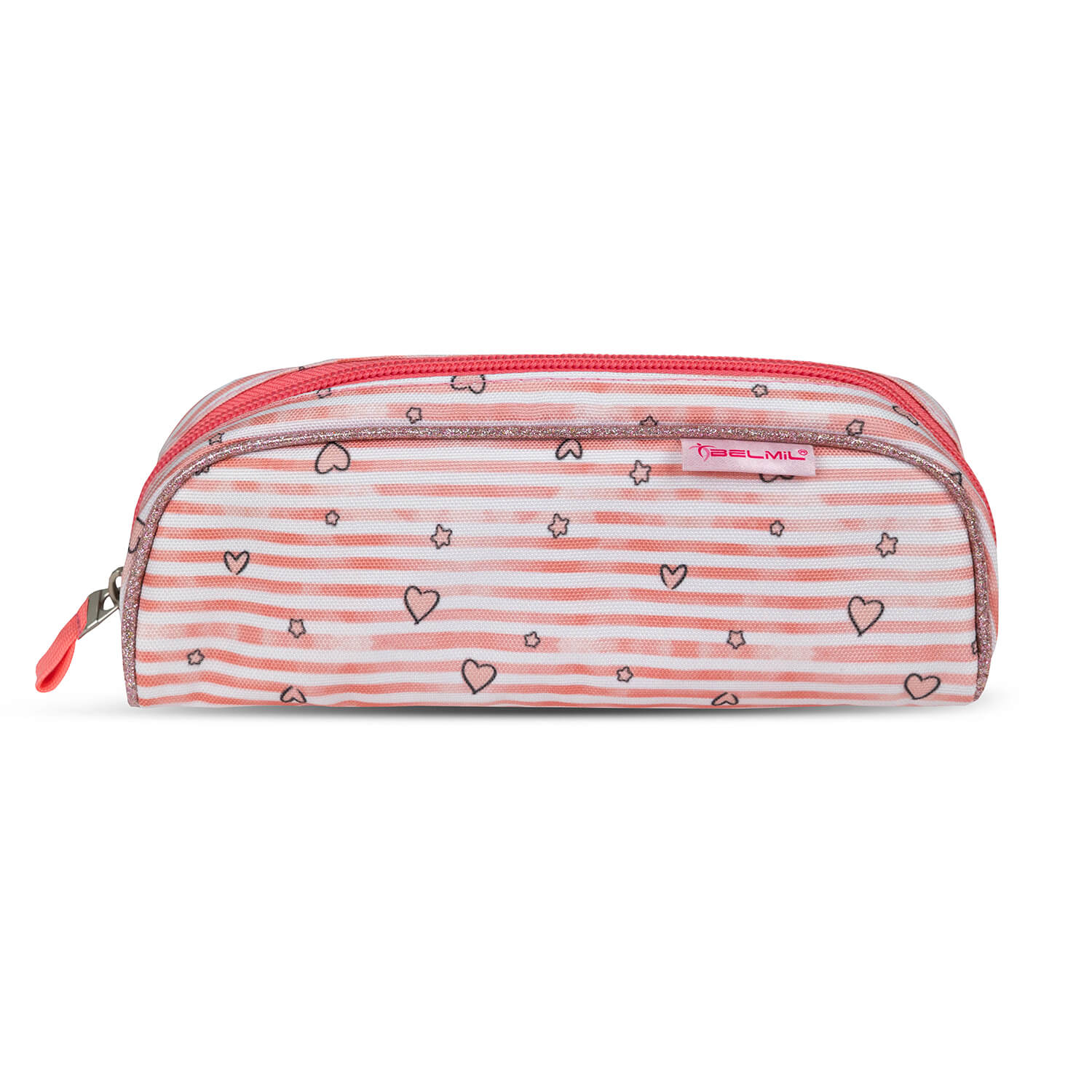A young girl happily carrying the Ergonomic School Bag Set for Girls – Belmil Classy Little Bunnies (4 pcs) designed for comfort and style.