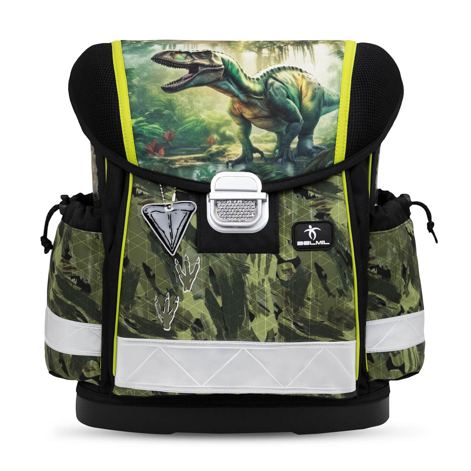 Spacious and organized Ergonomic School Bag Set for Boys– Belmil Classy Lost World (4 pcs) with multiple compartments.