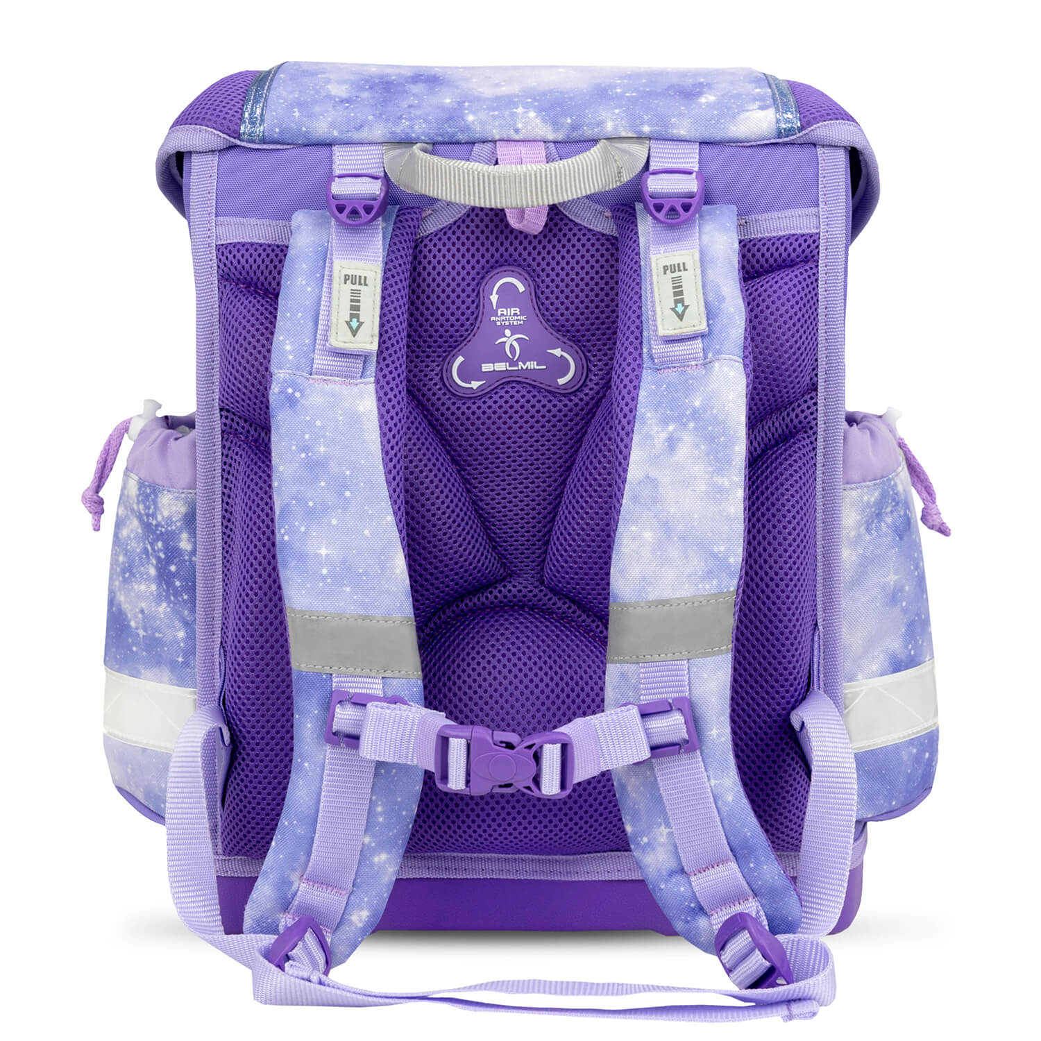 Ergonomic School Bag Set for Girls – Belmil Classy Mistyc Luna (4 pcs) featuring reflective elements for child safety.