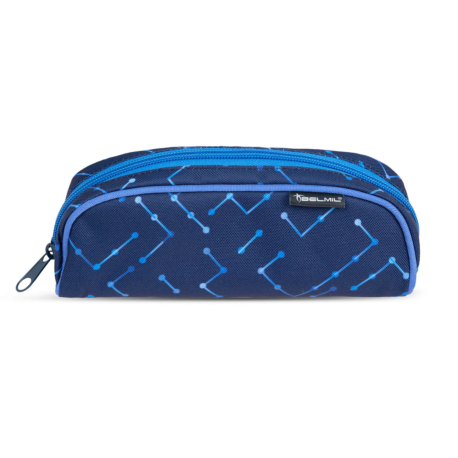 Ergonomic School Bag Set for Boys– Belmil Classy Navy Blue Tech (4 pcs) featuring easy-to-use metal buckle for safety.