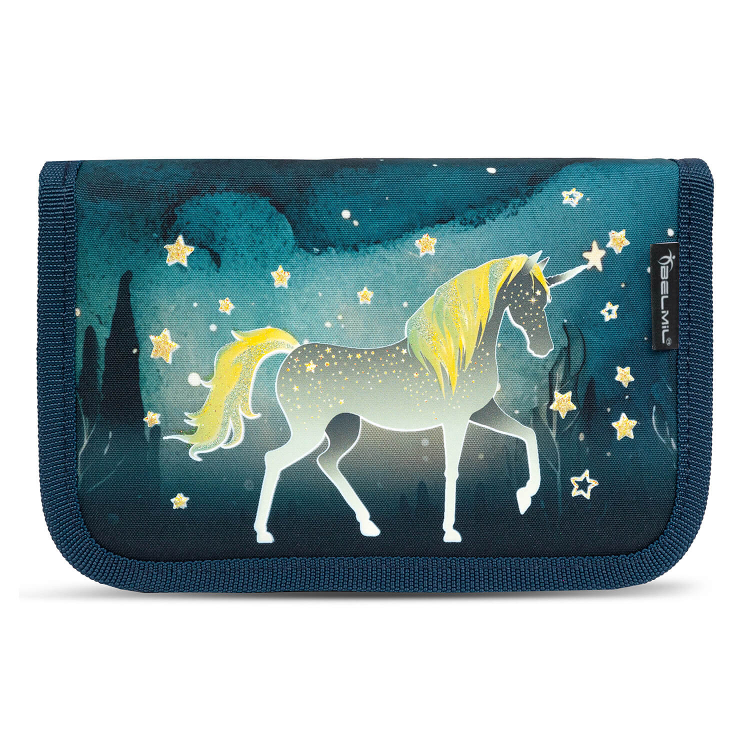 The lightweight Ergonomic School Bag Set for Girls – Belmil Classy Sparkling Unicorn (4 pcs) with adjustable straps for a perfect fit.